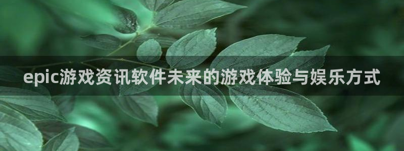多彩娱乐平台登录：epic游戏资讯软件未来的游戏体验与娱乐方